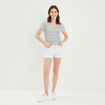 Short skinny 5 poches en jean blanc femme