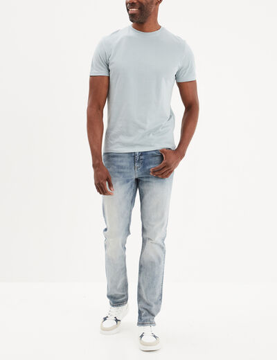 Jeans straight 5 poches Liberto denim bleach homme