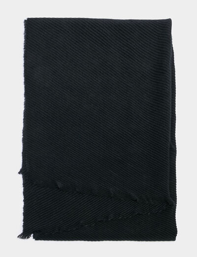 &Eacute;charpe effet pliss&eacute;e noir femme