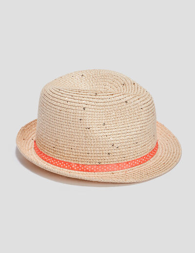 Chapeau à ruban et fleur multicolore fille