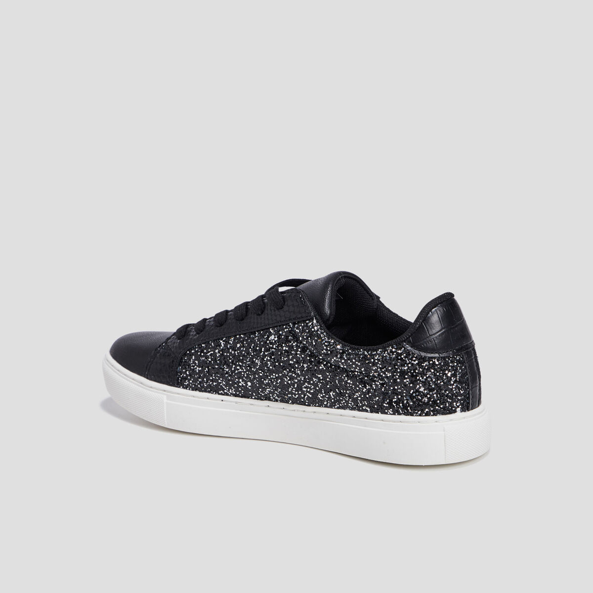 Tennis pailletées à lacets Mosquitos noir femme