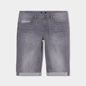 Bermuda regular en jean denim gris homme
