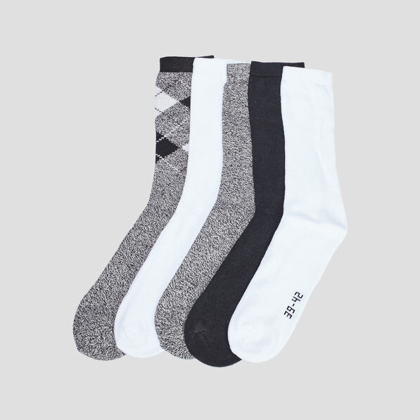 Lot 5 paires chaussettes gris homme