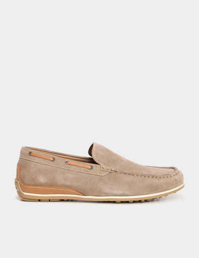 Mocassins en cuir sable homme