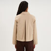 Trench court boutonn&eacute; beige femme