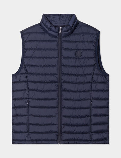 Doudoune sans manches l&eacute;g&egrave;re d&eacute;perlante bleu marine homme
