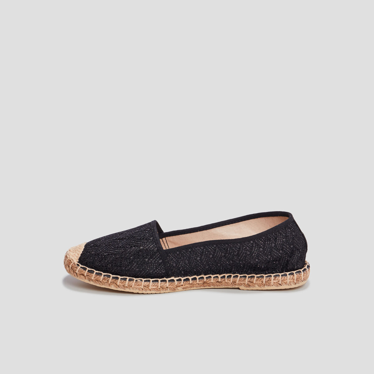 Espadrilles à sequins noir femme