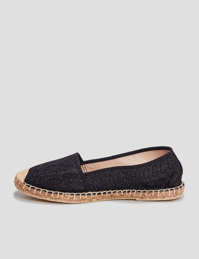Espadrilles à sequins noir femme
