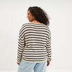 Pull ajust&eacute; manches longues ecru femme grande taille