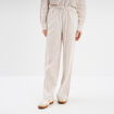 Pantalon large taille élastiquée coton blanc femme