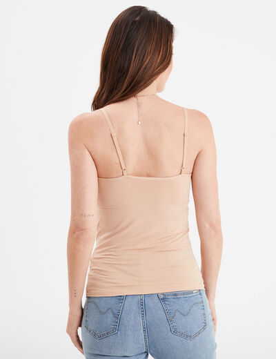 Débardeur soutien-gorge intégré beige femme