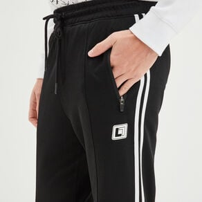 pantalon de jogging stretch bandes cotes noir homme Pantalon de jogging stretch bandes côtés noir homme