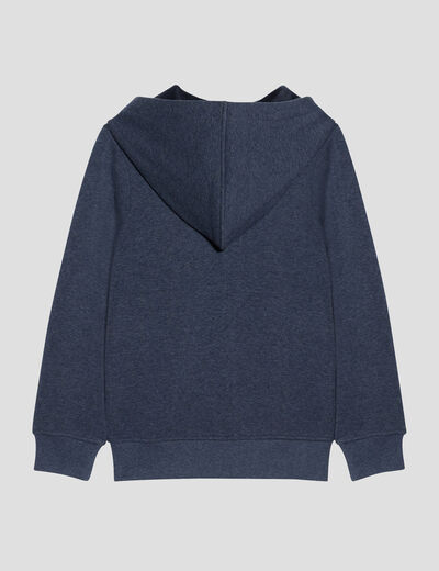 Sweat zippé à capuche bleu marine garçon