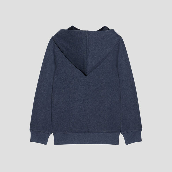 Sweat zippé à capuche bleu marine garçon