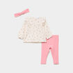 Ensemble blouse legging bandeau coton rose b&eacute;b&eacute; fille