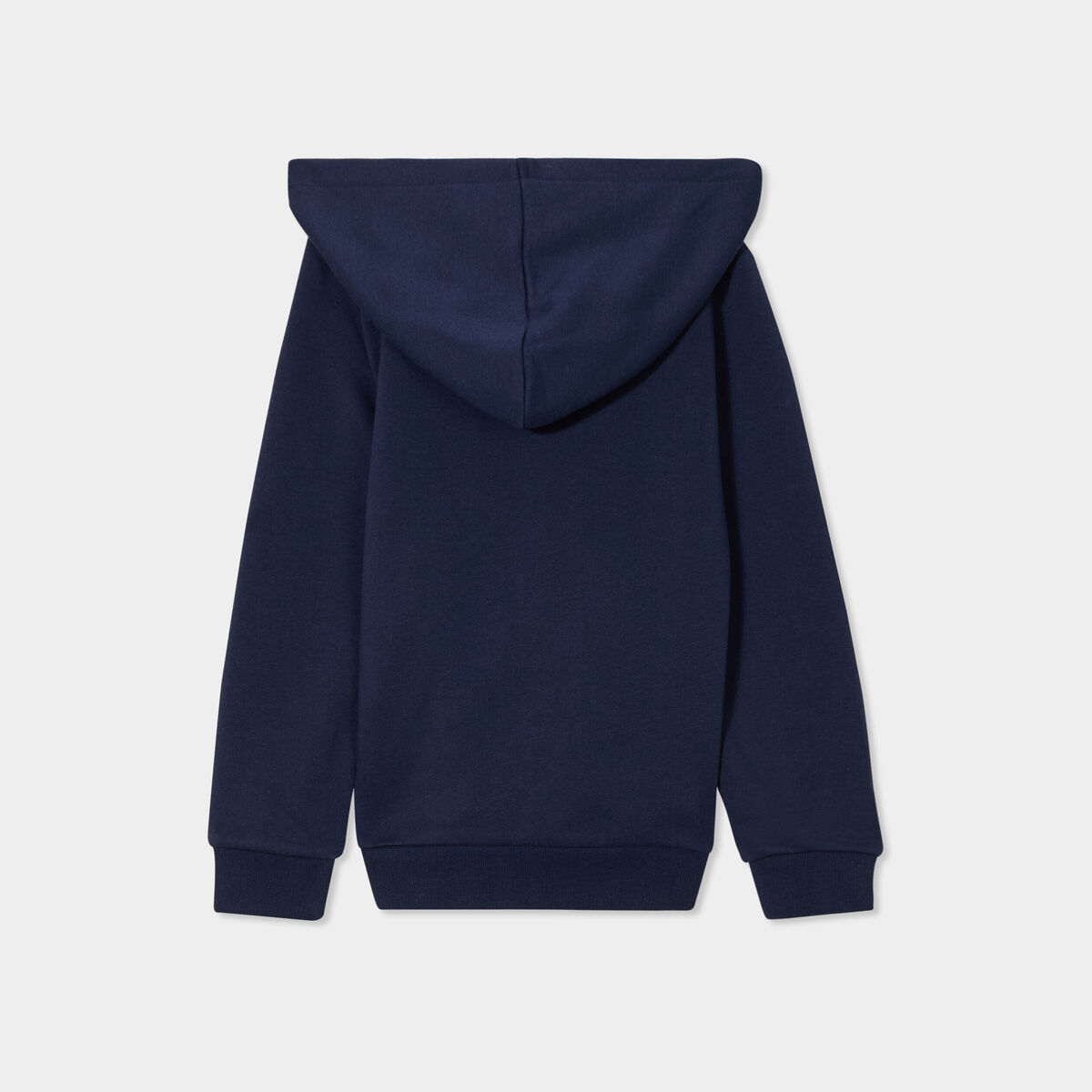Sweat zipp&eacute; &agrave; capuche molleton bleu marine gar&ccedil;on