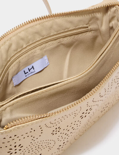 Sac pochette d&eacute;tails ajour&eacute;s couleur or femme