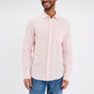 Chemise manches longues lin mélangé rose clair homme