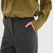 Pantalon large taille haute milano gris femme