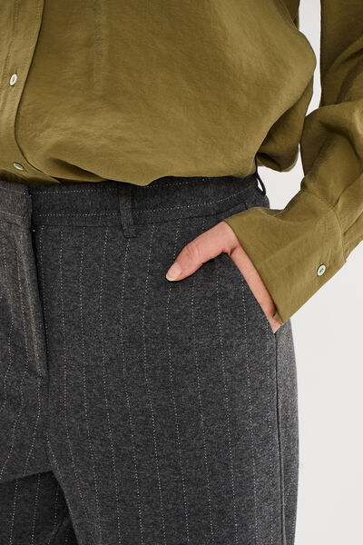 Pantalon large taille haute milano gris femme