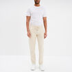 Pantalon chino regular taille &eacute;lastiqu&eacute;e beige homme