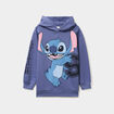 Sweat hoodie &agrave; capuche oversize Stitch bleu fille