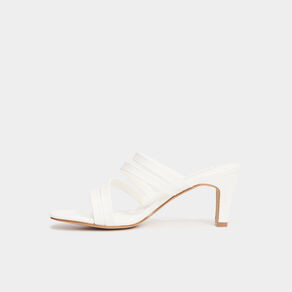 Mules à talons blanc femme