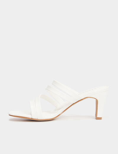 Mules à talons blanc femme