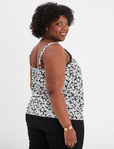 Débardeur fluide bretelles larges noir femme grande taille
