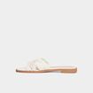 Mules effet macramé blanc femme
