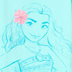 T-shirt manches courtes coton Vaiana vert turquoise fille