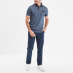 Pantalon chino droit stretch retroussé bleu foncé homme