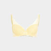 Soutien-gorge foulard en dentelle jaune pastel femme