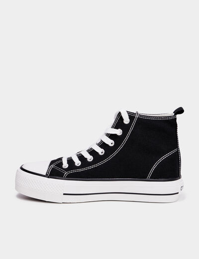Baskets montantes &agrave; lacets Creeks noir femme