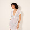 Robe de plage ajourée blanc femme