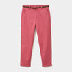 Pantalon chino regular ceinture tress&eacute;e vieux rose femme
