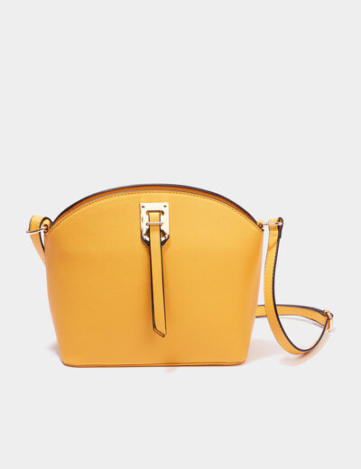 Sac en bandoulière détail boucle jaune moutarde femme
