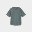T-shirt col rond droit relax fit vert kaki homme