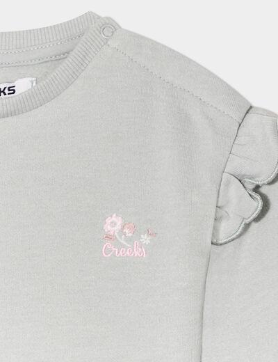 Robe effet 2-en-1 manches longues Creeks vert canard bébé fille