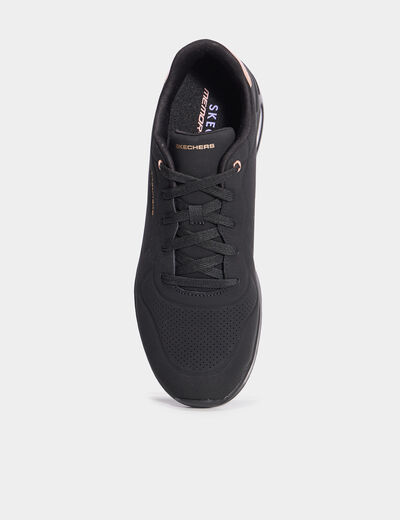 Baskets running à lacets noir femme