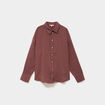 Chemise fluide manches longues oversize bordeaux femme