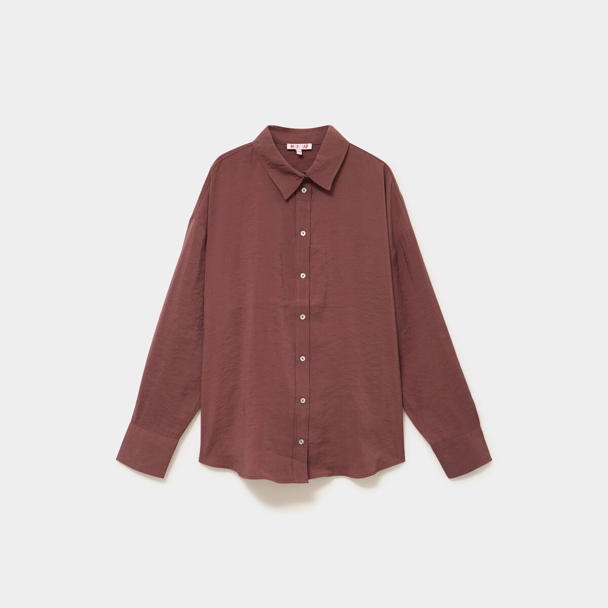 Chemise fluide manches longues oversize bordeaux femme