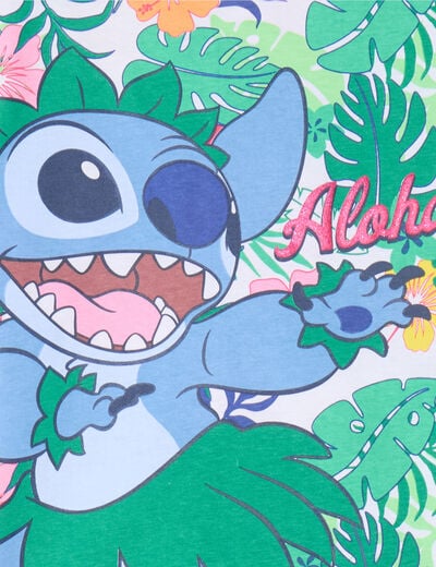 T-shirt manches courtes coton Stitch multicolore fille
