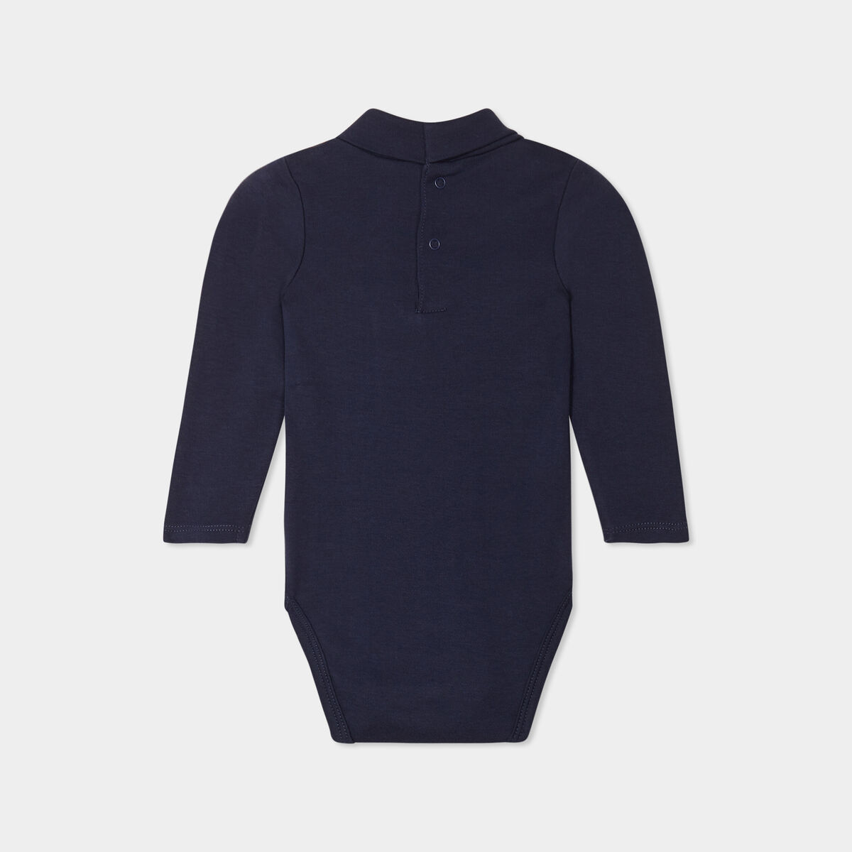 Body col roul&eacute; manches longues coton bleu marine b&eacute;b&eacute; gar&ccedil;on