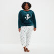 Ensemble pyjama effet velours 2 pièces bleu canard femme grande taille