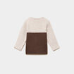 Pull &eacute;paule boutonn&eacute;e manches longues marron fonc&eacute; b&eacute;b&eacute; gar&ccedil;on