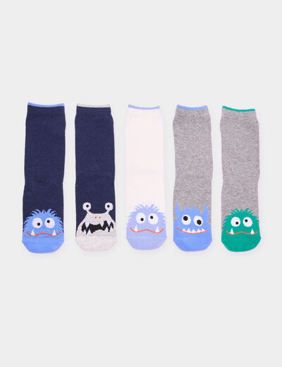 Lot 5 paires chaussettes multicolore garçon