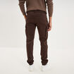 Pantalon cargo slim stretch marron fonc&eacute; homme