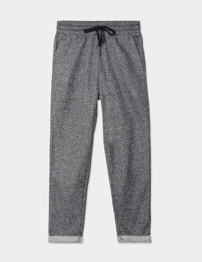 Pantalon jogging taille haute gris femme