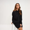 Robe sweat &agrave; capuche noir femme